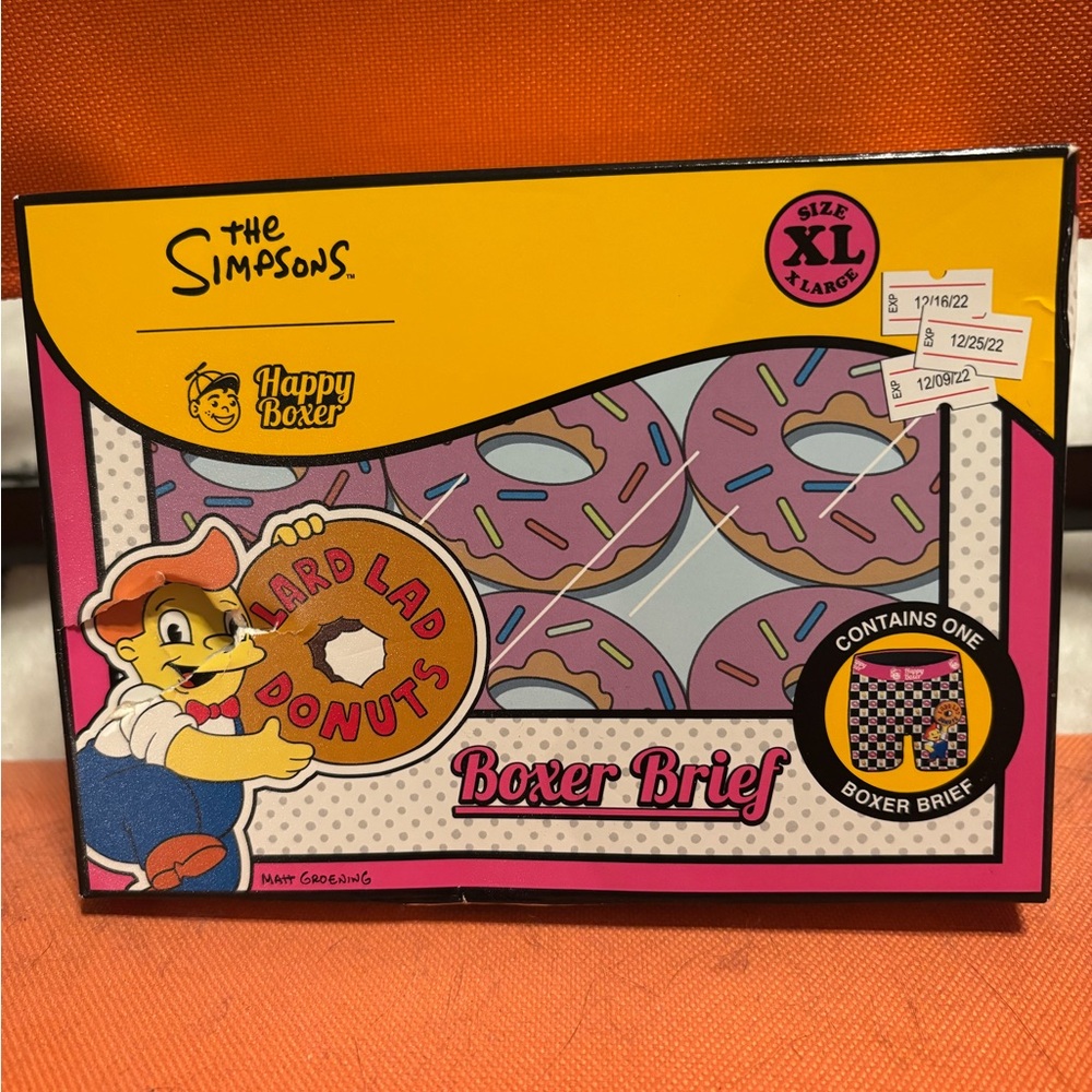 The Simpsons Donut Boxer Brief - Pink and Yellow